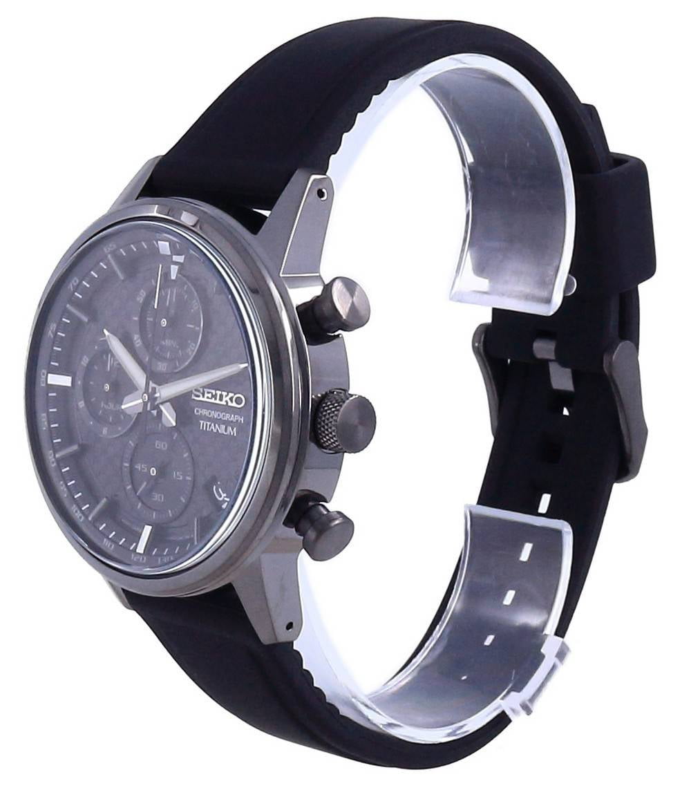 Seiko Chronograph Quartz Black Dial Black Titanium Men's Watch SSB393 -  