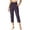 Dark Purple, variant on QTSHPN Workout Pants Women Wide Leg Capris with Pockets High Waistband Yoga Pants Breathable Stretchy for Summer Casual Wear Women Pants Beige XL