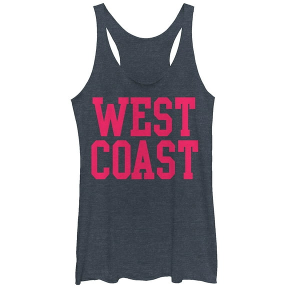Women's CHIN UP West Coast Racerback Tank Top Navy Blue Heather Small
