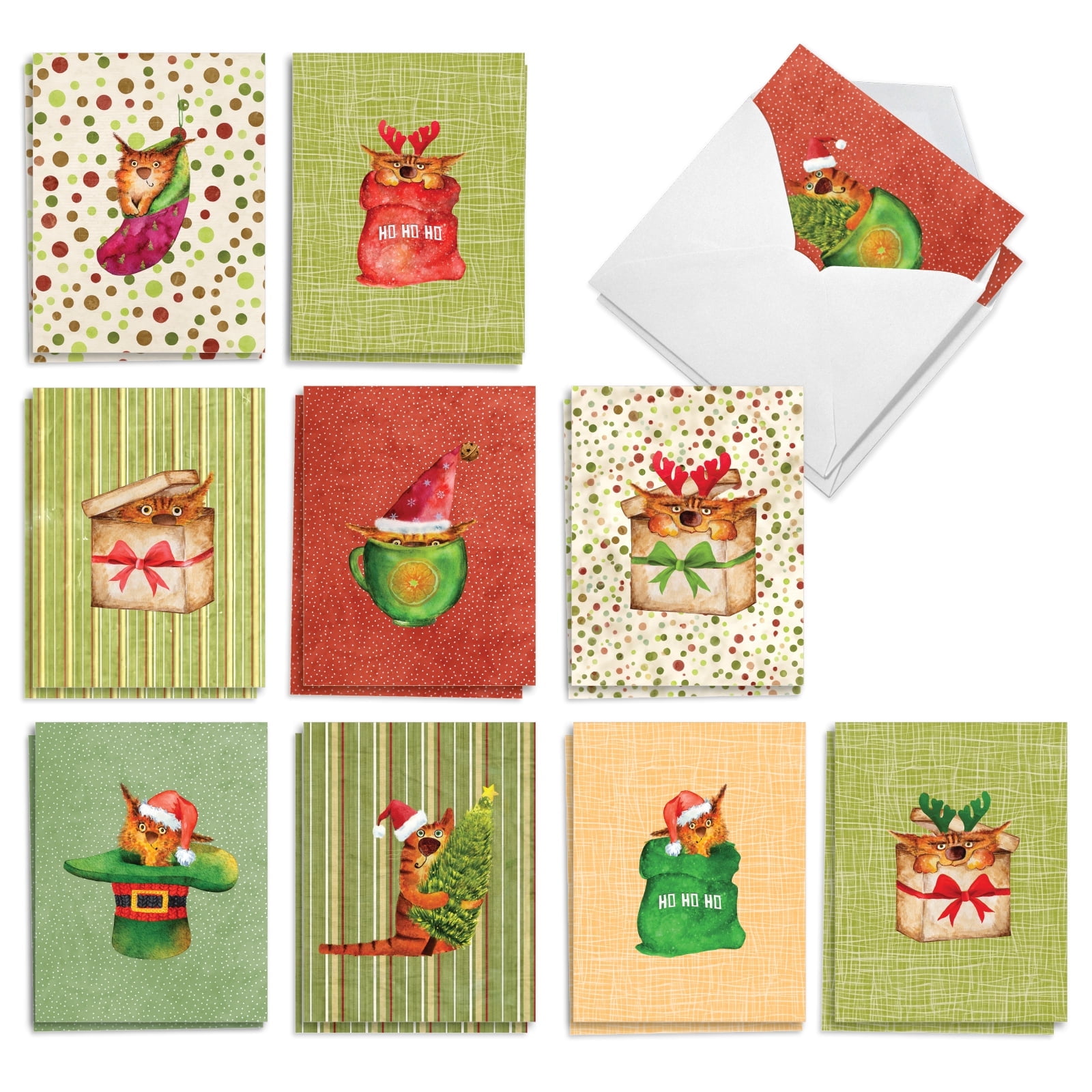 The Best Card Company 20 Assorted Christmas Notecards Bulk Set 4 X 5.12 Inch With Envelopes (10 Designs, 2 Each) Royal Holiday Dogs AM8596XSG-B2x10 - View #8
