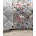 thumbnail image 3 of Floral Down Alternative Comforter, Monochrome Floral Arrangement Roses Leaves Branches Retro Environment Elements, Microfiber Quilt for All Season, 5 Sizes, Ruby Beige White, by Ambesonne, 3 of 3