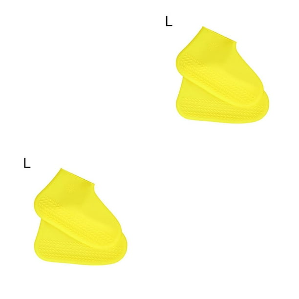 Bearachild Cubierta de zapatos Protector de zapatos impermeable de silicona Cubrezapatos antideslizantes resistentes al desgaste, Amarillo, L Amarillo L 2Conjunto