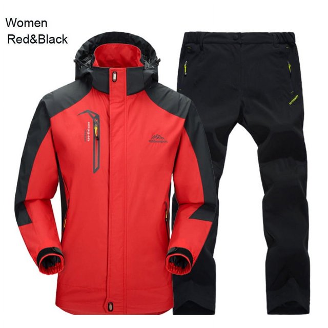 Veste Pantalon pour Femmes Ensemble de Randonnée Camping Printemps Automne Extérieur Imperméable 20000MM Coupe-Vent Costume Randonnée Manteau Pantalon