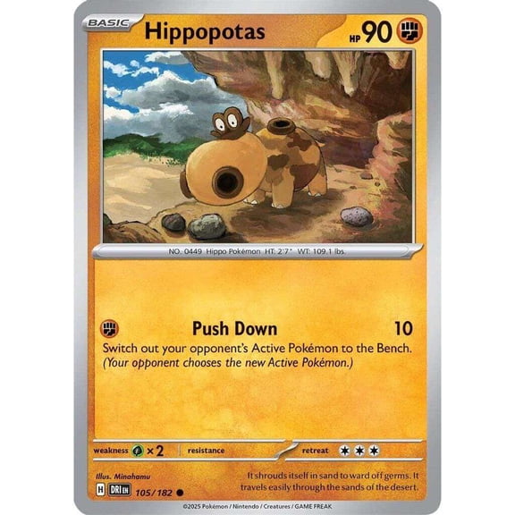 Pokemon Destined Rivals Common Hippopotas #105