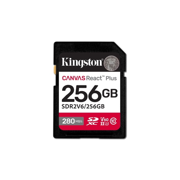 Tarjeta SD Kingston Canvas React Plus 256 GB UHS-II U3 V60