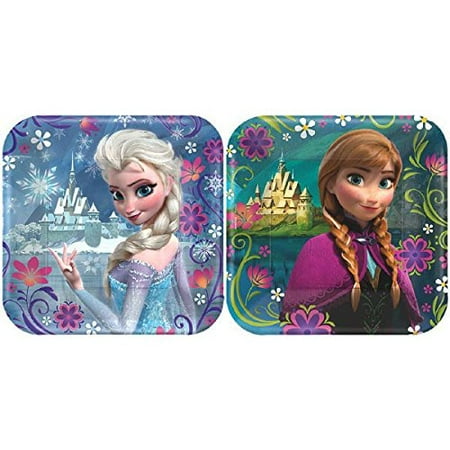 Frozen Anna and Elsa Birthday Party Plates, 8-Pack Dessert Plates