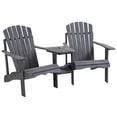 thumbnail image 2 of Outsunny Adirondack Collection Wooden Adirondack Chairs - Set of 2, Gray, 2 of 9