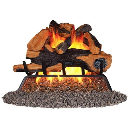 Gas Log Btu - Remington 24 Inch Backwoods Split Vented 55,000 BTU Natural Gas Log Burner Set
