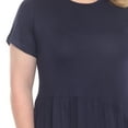 thumbnail image 5 of White Mark Asymmetrical Drop Waist Short Sleeve Swing Dress, Women's Plus, 1X-3X, 5 of 6