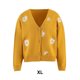thumbnail image 3 of Qarigey Suéter de mujer Lints invierno otoño estampado de flores adorables estampado de manga larga cuello en V transpirable lavable suelto señoras Prendas para la parte del cuerpo Amarillo SG Qarigey AP012615-04, 3 of 6
