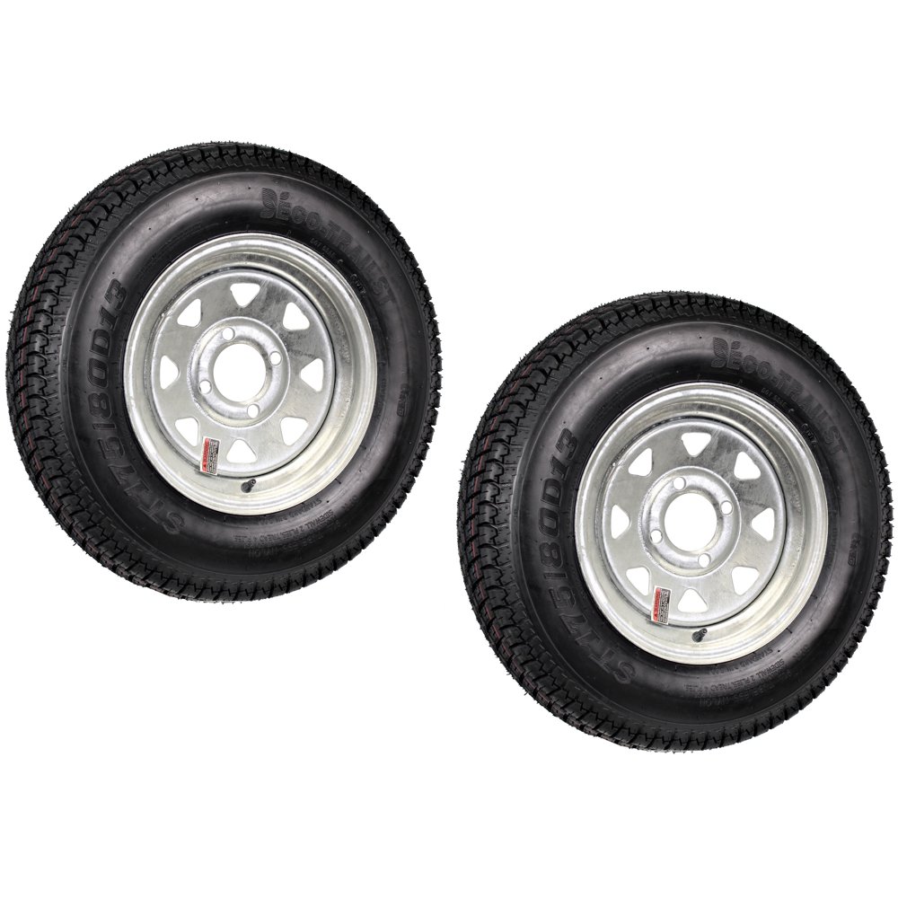 2Pack Trailer Tire On Rim ST175/80D13 13 in. LRC 4 Lug Galvanized