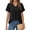 Black, variant on Womens Tops Dressy Blouses V Neck Ruffle Short Sleeve Tunic Tops Casual T-Shirts
