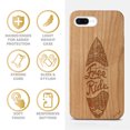 thumbnail image 4 of Case Yard Wooden Case Outside Soft TPU Silicone, Slim Fit Shockproof Wood Protective Phone Cover for Girls Boys Men and Women, Supports Wireless Charging Surf Design case for iPhone-8-Plus, 4 of 7