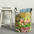 thumbnail image 6 of Rateoe Watercolor Canary Bird Pattern Round Laundry Hamper Basket, Tall Hamper Basket for Blanket Storage, Nursery Clothes Hamper for Laundry in Bedroom and College Dorm-Medium, 6 of 6
