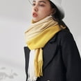thumbnail image 7 of Ljudmp Womens Fall Winter Scarf Tassel Plaid Scarf Warm Soft Chunky Large Blanket Wrap Shawl Scarves Cold-weather Neck Wrapping Head Scarf Neck Cover Yellow, 7 of 7
