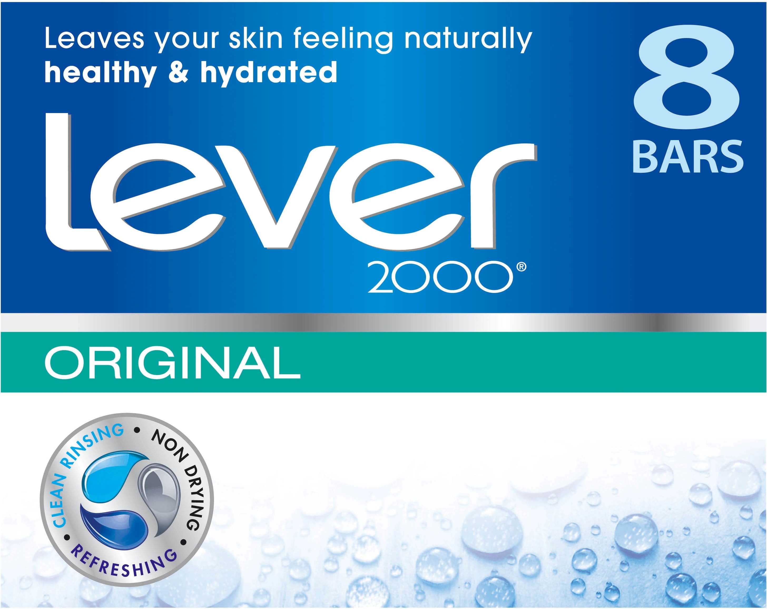 Lever 2000 Bar Soap, Original, 4 oz bars, 8 ea (Pack of 2)