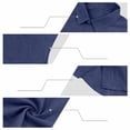 thumbnail image 4 of Ceisia Men Lapel Sleeveless Button Down Shirt and Belted Straight Leg Pants 2 Piece Linen Outfit Navy M Gift, 4 of 8