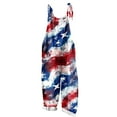 thumbnail image 3 of Feancey Womens 4th of July Plus Size Rompers Summer Casual American Flag Print Sleeveless Jumpsuits Independence Day Wide Leg Bib Overalls with Pockets Multicolor M, 3 of 6