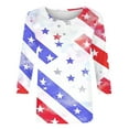 thumbnail image 5 of ZQUUVOU 4Th Of July Shirts Women's T-Shirt Button Henley V Neck Short Sleeve Print Stars And Stripes Tops White (2XL), 5 of 5