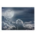 thumbnail image 1 of Night Sky Cutting Board, Celestial Photo Big Full Moon and Fluffy Clouds Majestic Dramatic Idyllic, Decorative Tempered Glass Cutting and Serving Board, Large Size, Dark Blue White, by Ambesonne, 1 of 1