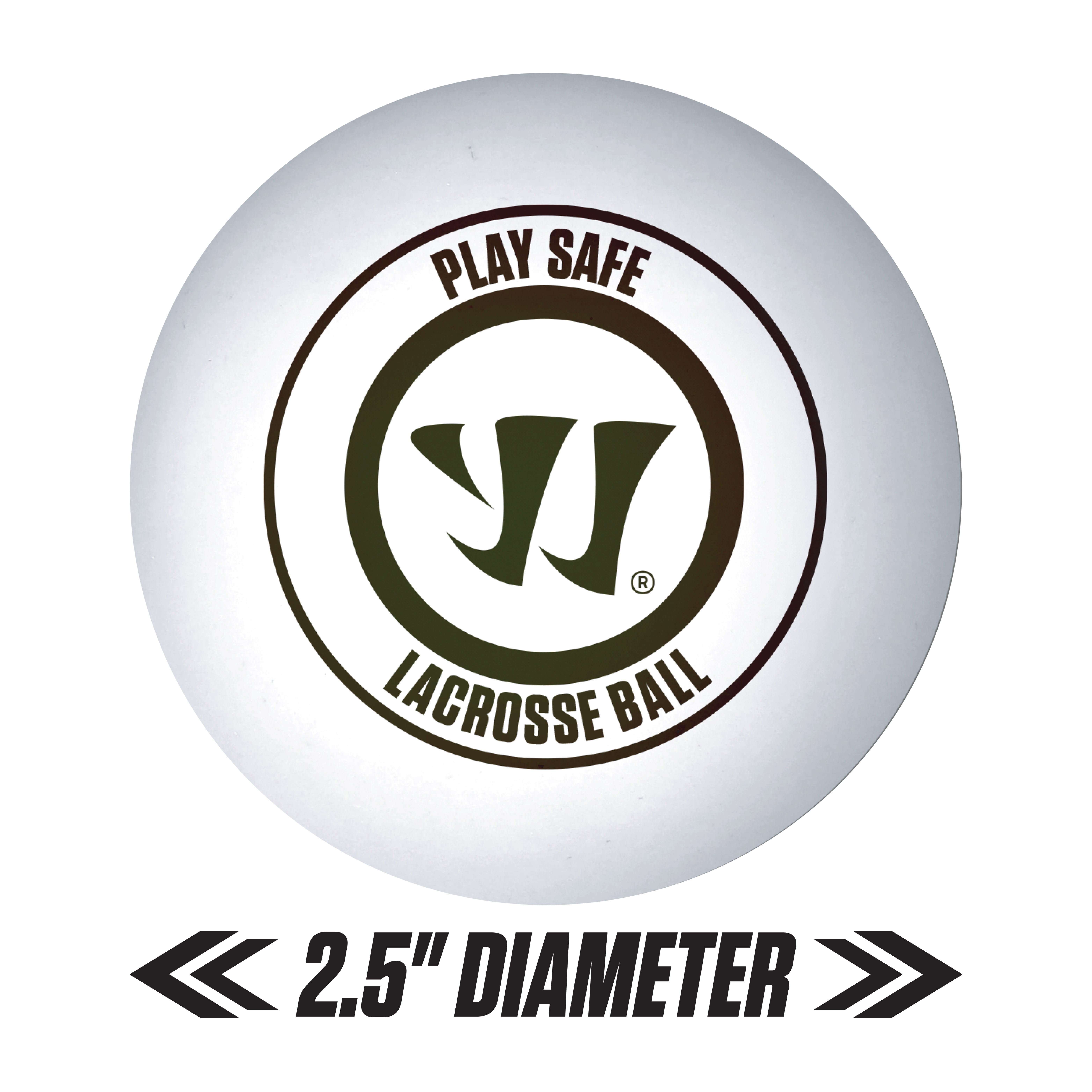 Warrior PlaySafe Lacrosse Ball, Youth & Recreational Training – White, 3‑Pack