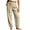 #01 Beige 【Mix, Match & Rotate: Stock Up on Daily Colors】, variant on Women's Cotton Straight Leg Pants with Pockets, Mid Elastic Waist Casual Trousers, Pockets Solid Color Dressy Pants for Women, Casual Business Lounge Outdoor Wear, Capri Pants
