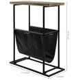 thumbnail image 5 of MyGift 21-Inch Brown Torched Wood Side Table with Black Magazine Holder Sling, Modern Living Room End Table, 5 of 7