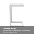 thumbnail image 2 of Outdoor End Table Aluminum C-Shaped Side Table Weather Resistant Patio Side Tables,White, 2 of 5
