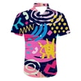 thumbnail image 4 of Bainana Mardi Gras Summer T-Shirt For Men Fashion Print Short Sleeve Lapel Collar Tops Stylish Comfortable Men'S Carnival Festival Party Outfits Multicolour Size Xxxxl, 4 of 4