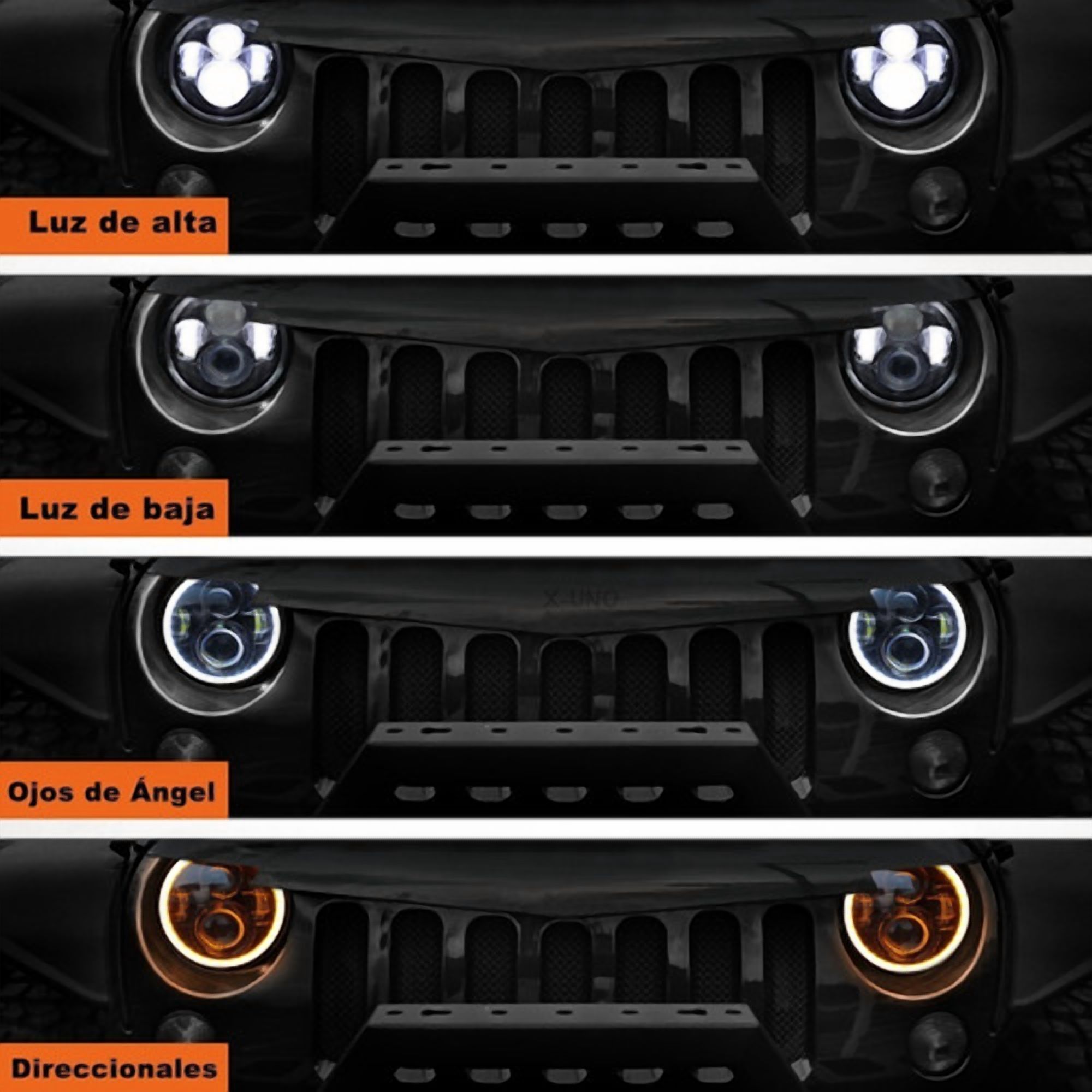 Applies to Led Headlight Magnifying Glass 7'' Round Angel Eyes Davidson Honda Jeep Xj