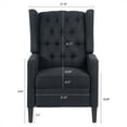 thumbnail image 7 of High Back Accent Chair, 27" Wide Manual Wing Recliner Chair, Upholstered Button Tufted Single Sofa Chair with Wood Legs, Comfy Reading Chair Lounge Chair with Nailhead Trim, Black, 7 of 7