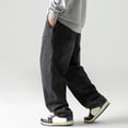 thumbnail image 5 of YUELONGHU Adult Men Casual Pants Mens Cargo Pants Baggy Brown Male Retro Washed Double Knee Workwear Jeans Casual Logging Pants Loose Pants Casual Pants, 5 of 7