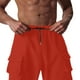 thumbnail image 5 of Pantalones de trabajo para hombre, de color liso, con cordón, cintura elástica y múltiples bolsillos, 5 of 6