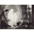 thumbnail image 2 of William Sharp 14x11 Black Ornate Wood Framed Double Matted Museum Art Print Titled: Saul and the Witch of Endor (1788), 2 of 5