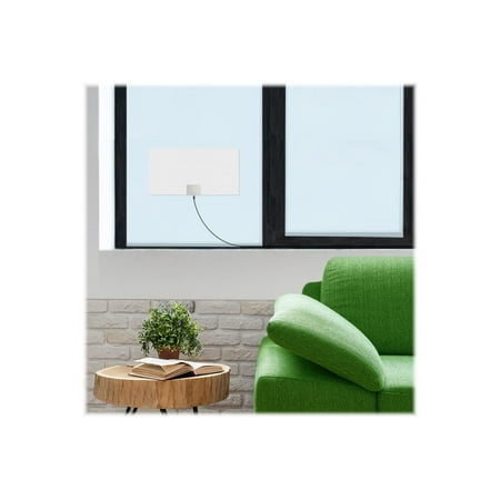 Mohu - Leaf Supreme Pro Indoor Amplified HDTV Antenna 65-Mile Range - Black/White