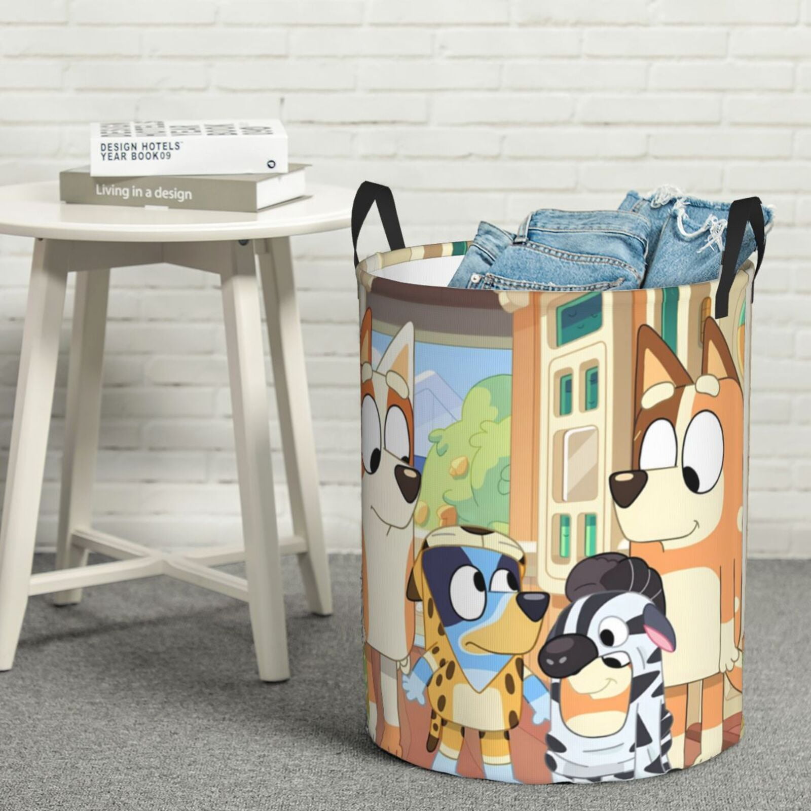 Johaoi Bluey Pattern Round Large Laundry Basket -Storage Basket - Toy Storage Basket, Perfect as Hamper, Kids Room Storage, and Toy Containment-