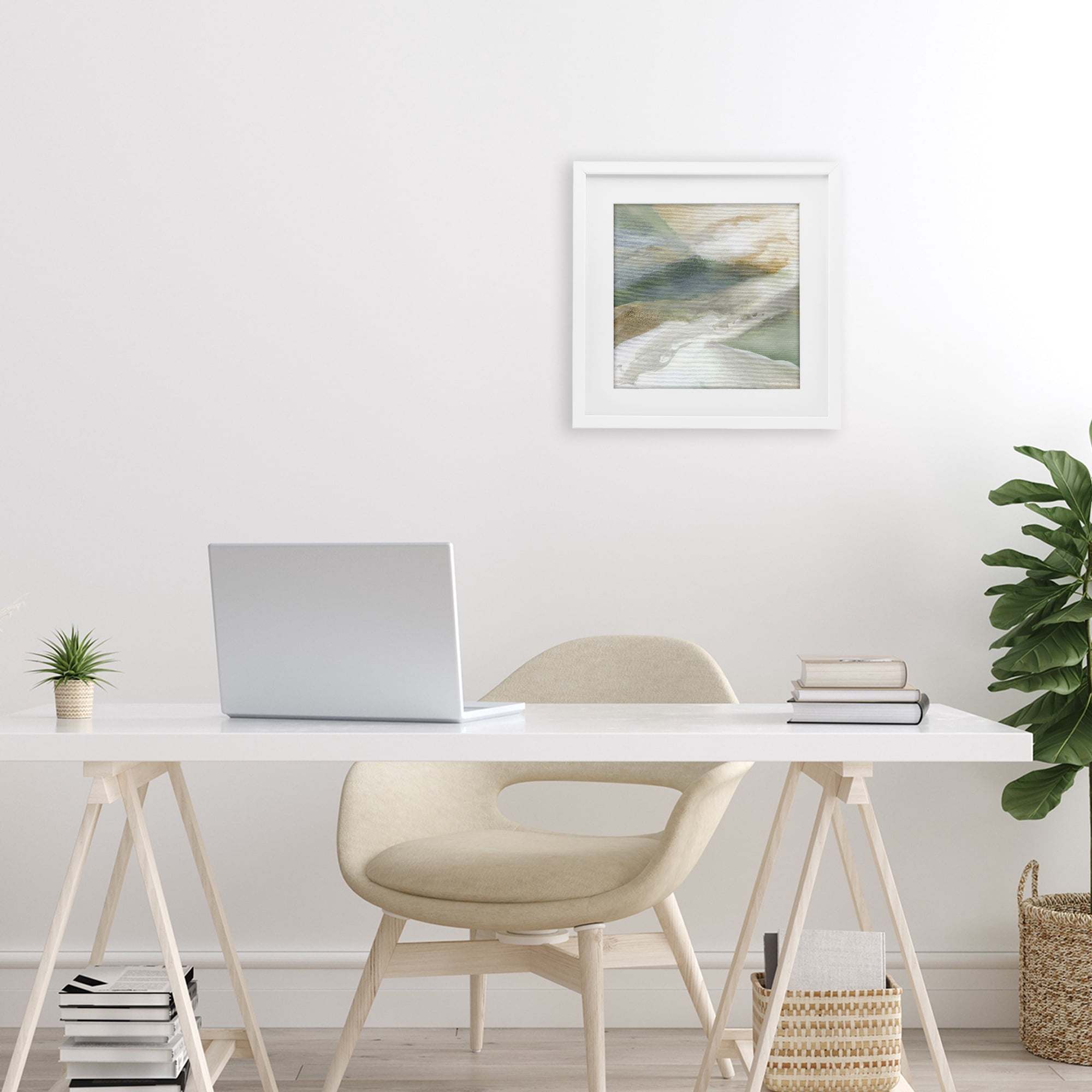 Stupell Industries Serene Mist Over Rolling Fields White Framed Print Under Glass, design by Carol Robinson
