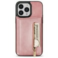 thumbnail image 2 of ELEHOLD Zipper Wallet Case for iPhone 14 Pro 6.1 inch,Made of Premium Vegan Leather and Soft TPU with Shockproof Full Body Protection Magnetic Kickstand and Card Slot Case, Rosegold, 2 of 9