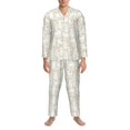 thumbnail image 3 of Fotbe White Rabbit Pijama de Hombre con Estampado de Manga Larga, Conjunto de 2 Piezas, Ropa de Dormir Suave y Cómoda con Bolsillos-XX-Large, 3 of 7