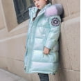 thumbnail image 5 of KAUOD Girls Long Winter Parka Coats Cute Gradient Color Quilted Puffer Jackets Faux-F𝐮r Insulated 𝗦now Ski down Outwear, 5 of 8