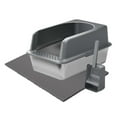 thumbnail image 4 of Caja de arena para gatos, bandeja de arena para mascotas, inodoro portátil de viaje semicerrado para gatos, orinal para conejos, gatos medianos y gran gris oscuro, 4 of 8