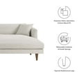 thumbnail image 5 of Modway Zoya Right-Facing Down Filled Overstuffed Sectional Sofa in Heathered Weave Ivory, 5 of 6