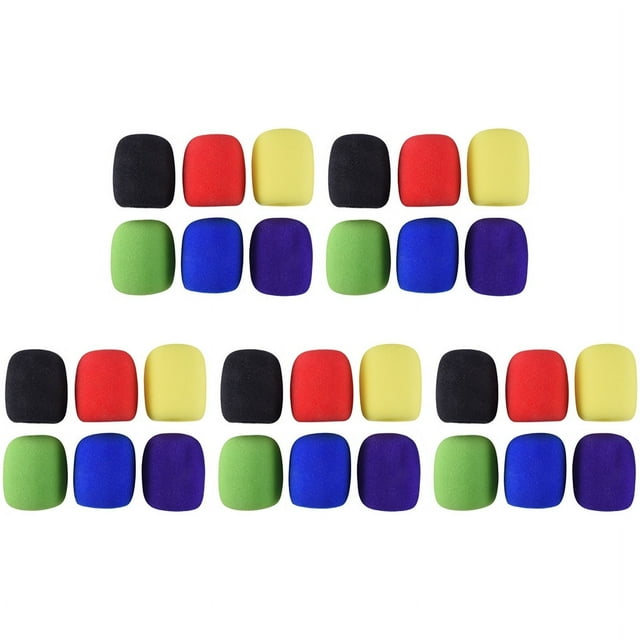 Paquete de 30 Cubiertas Gruesas Espuma para MicróFono Escenario Mano DJ Karaoke (12 Colores)