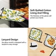 thumbnail image 4 of Lemons and Leaves 5 Pcs Kitchen Set Heat Resistant Oven Mitts and Non-Slip Pot Holders with Adjustable Cooking Apron, 4 of 6