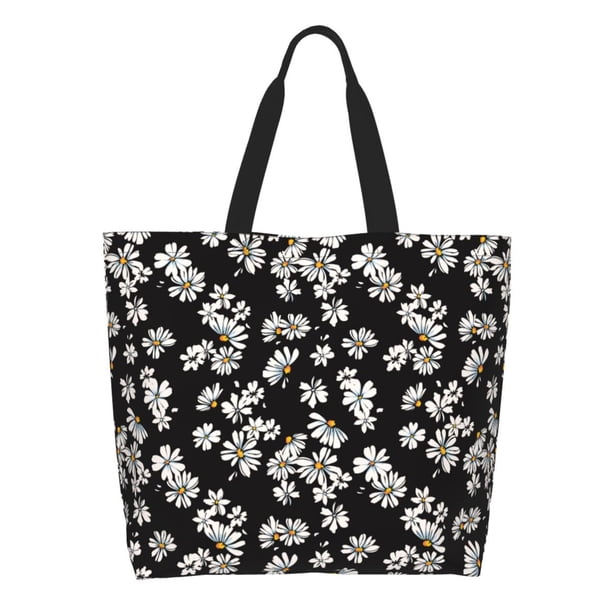 Disketp Daisies Flowers Bolsa Tote Estampada para Mujer, Bolso de Hombro y de Mano para Compras y Viajes