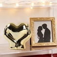 thumbnail image 4 of Regalos para el día de San Valentín, cerámica dorada, 14 de febrero, figura de gesto de corazón de amor festivo, decoración concisa para escritorio, sala de estar, TV, mueble, juego de adornos de gest, 4 of 6
