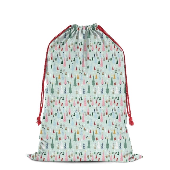 Christmas Bags Drawstring,Light Blue Christmas Tree Pattern Large Xmas Christmas Gift Bags,Reusable for Xmas and New Year Party Favors and Supplies,27.6" X 19.7"