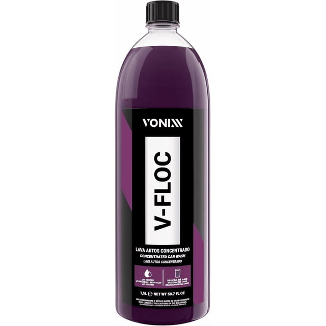 VONIXX V-FLOC Lava Autos Concentrado pH Neutro 1.5 L Shampoo Automotriz de Alta Espuma