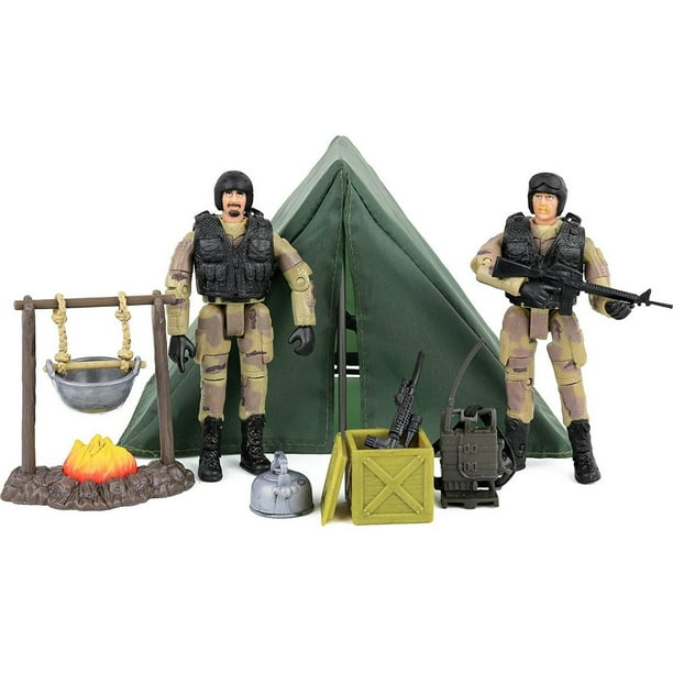 Click N Play Military Life Camping 12 Piece Play Set With Accessories Walmart Com Walmart Com