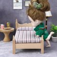 thumbnail image 5 of Mini muebles modelo blanco embrión dormitorio escena simple clásica cama individual, cama doble europea con accesorios de decoración, 5 of 5